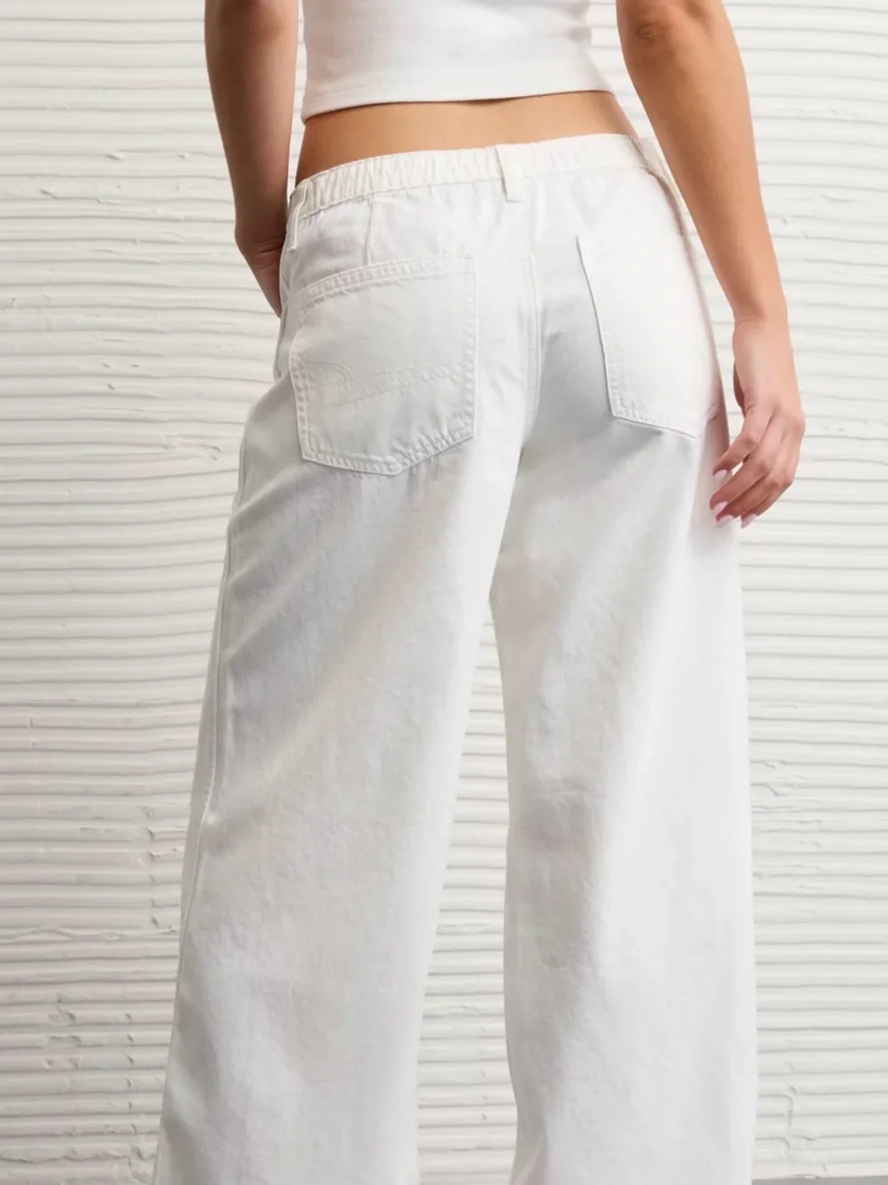 American Eagle Outfitters White Wide-Leg Jeans